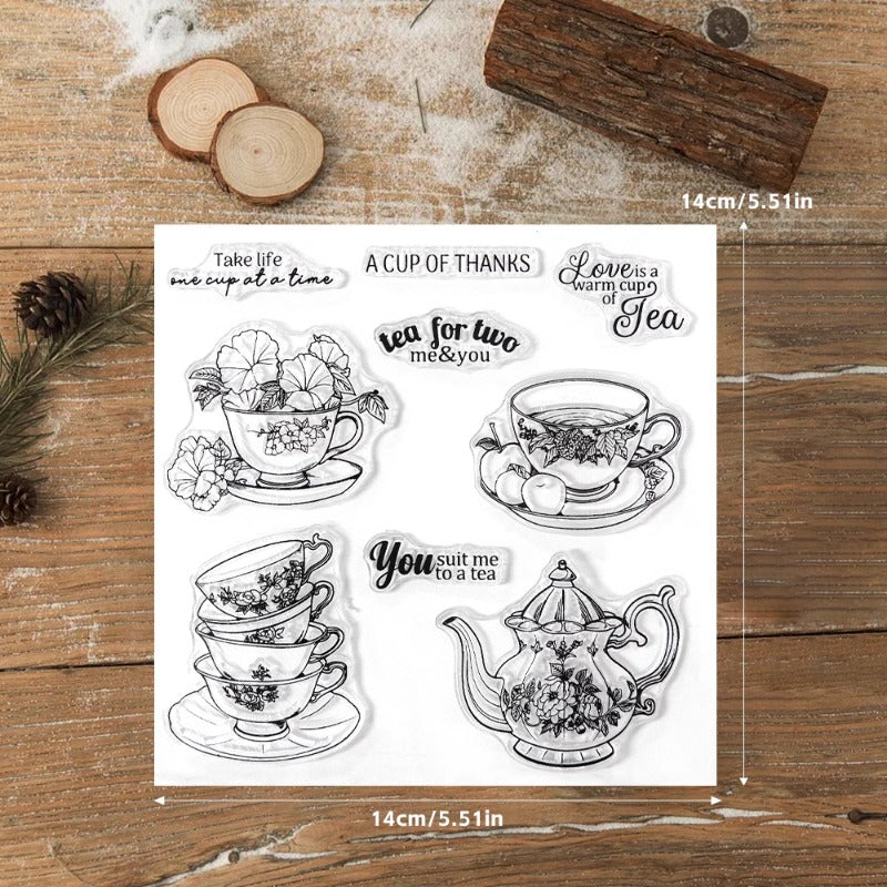 Vintage Tea Set Clear Stamps