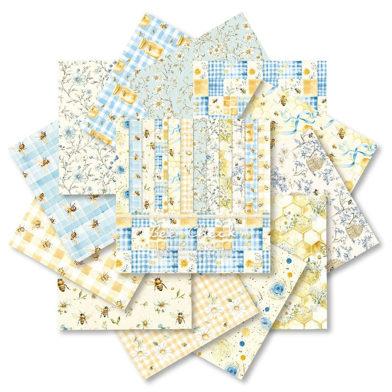 24PCS 6" Bee Check Scrapbook Paper & Cardstock