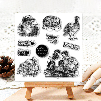 Thanksgiving Theme Dies & Stamps Set