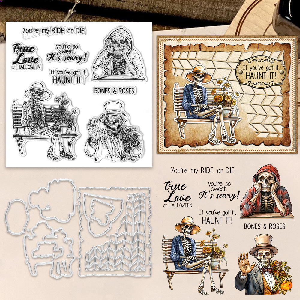 Halloween Skeleton Dies & Stamps Set