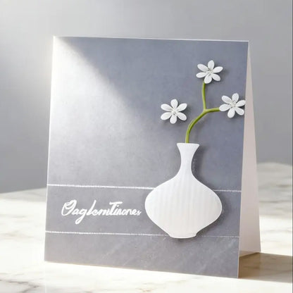 Minimalist Vase with Flowers Metal Cutting Dies
