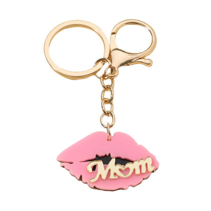 "MOM "Words & Lips Keychain