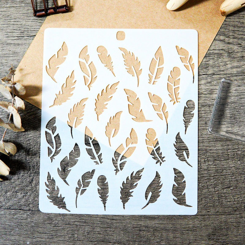 Feathers DIY Painting Hollow Stencil