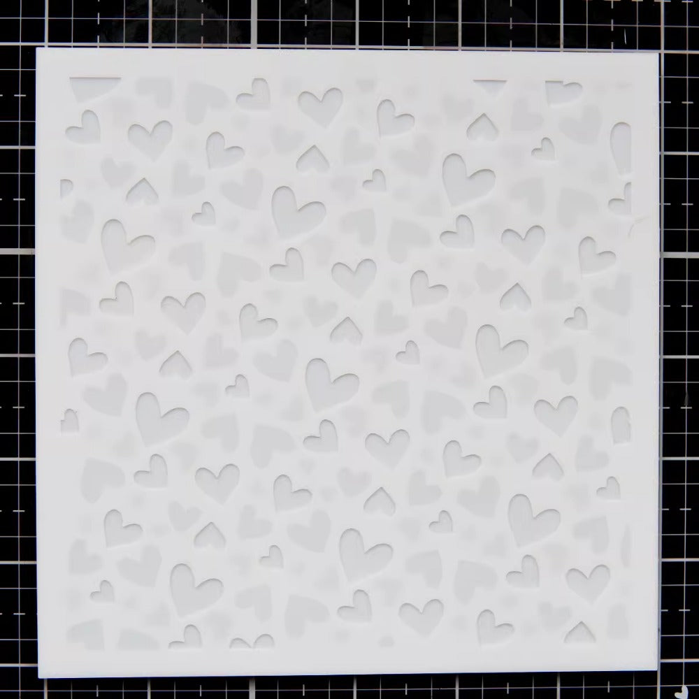 3D Love Pattern DIY Painting Hollow Stencil