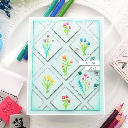 Rhombus Hollow Background Board Cutting Dies