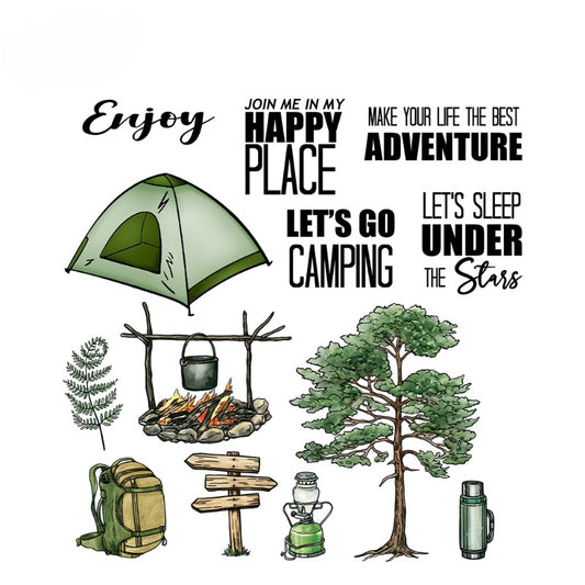 Outdoor Camping Tent Dies & Stamps Set