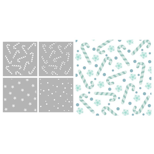 Christmas Snowflake Cane DIY Painting Hollow Stencil