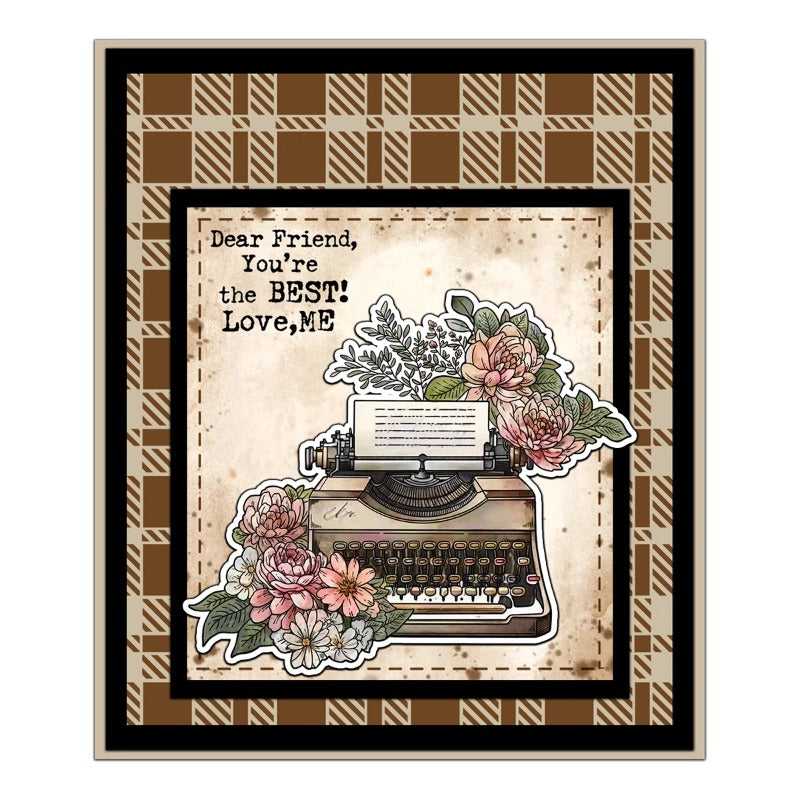 Vintage Gramophone & Flowers Dies & Stamps Set