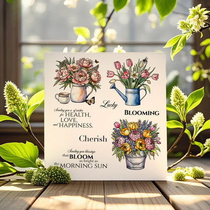 Vase Flowers Clear Stamps