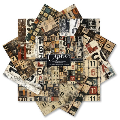 24PCS 6" Cipher Scrapbook Paper & Cardstock