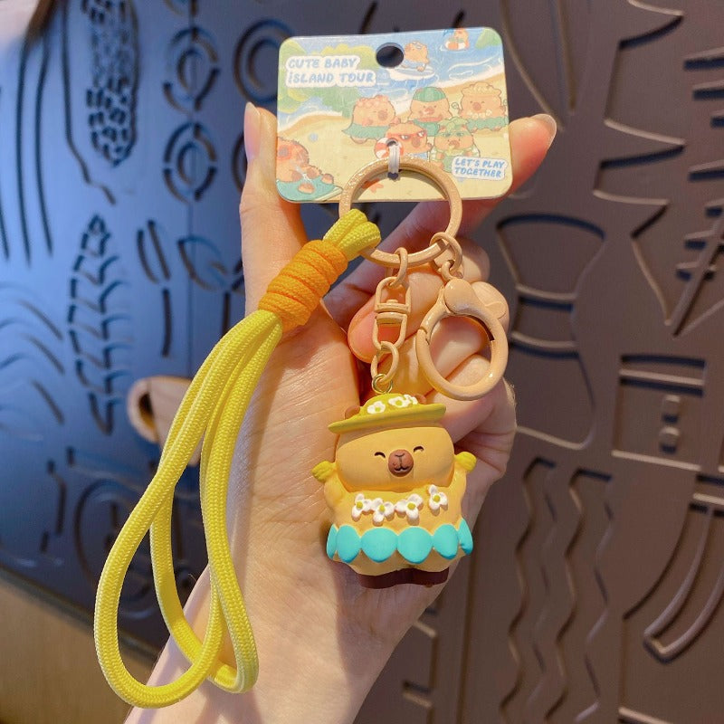 Cute Dolphin Island Vacation Series Keychain