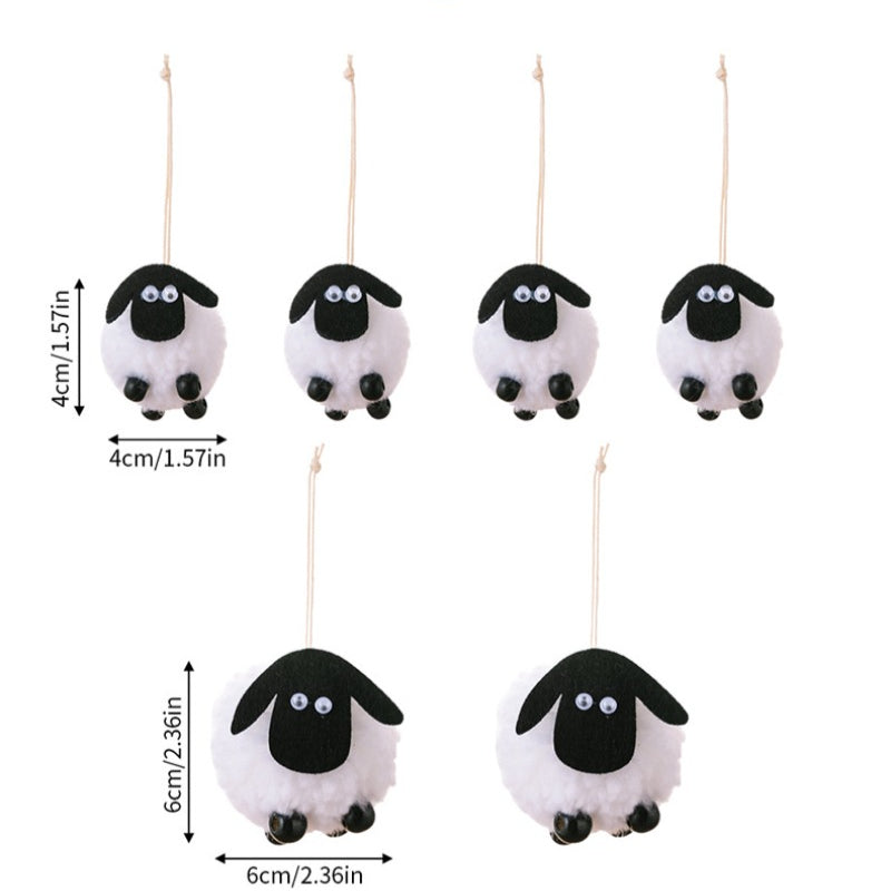 Black and White Lamb Pendant Decorations