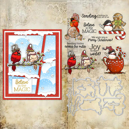 Christmas Bird Dies & Stamps Set