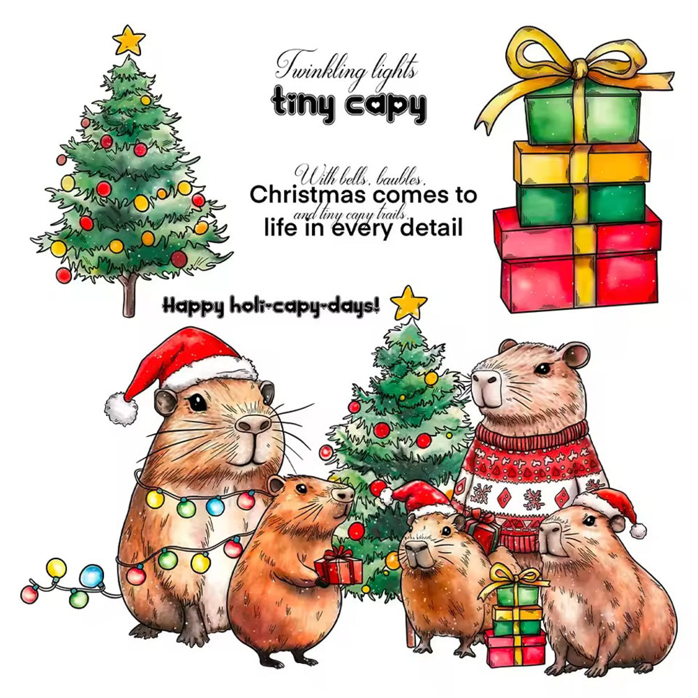 Christmas Capybara Clear Stamps