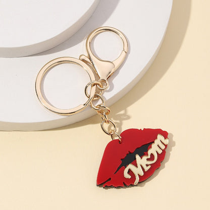 "MOM "Words & Lips Keychain