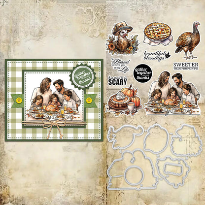 Thanksgiving Theme Dies & Stamps Set