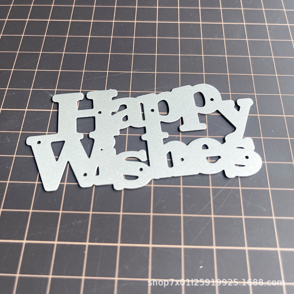 "HAPPY WISHES" Words Metal Cutting Dies