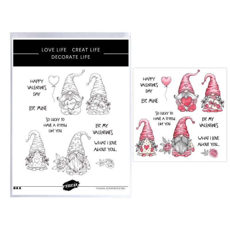 Valentine Gnomes Dies & Stamps Set