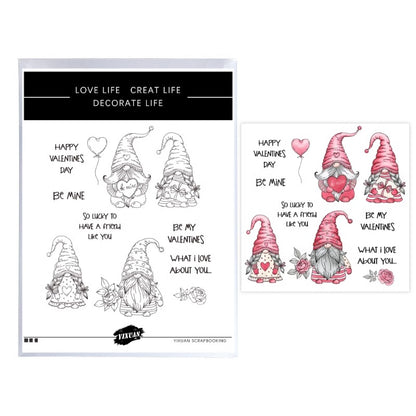 Valentine Gnomes Dies & Stamps Set