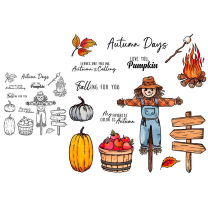 Fall Harvest Pumpkin Scarecrow Dies & Stamps Set