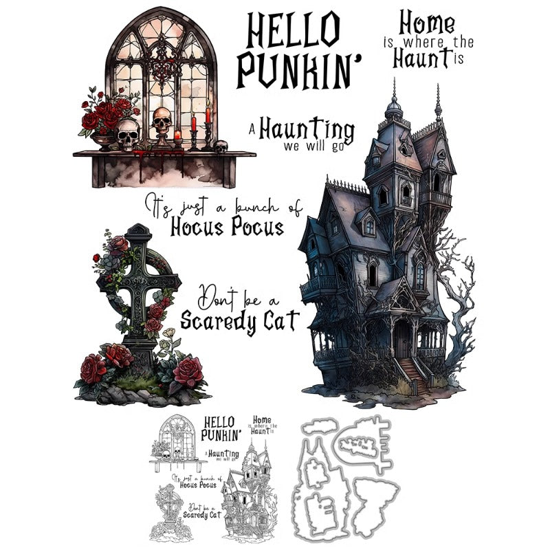 Halloween Castle Skeleton Dies & Stamps Set