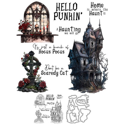 Halloween Castle Skeleton Dies & Stamps Set