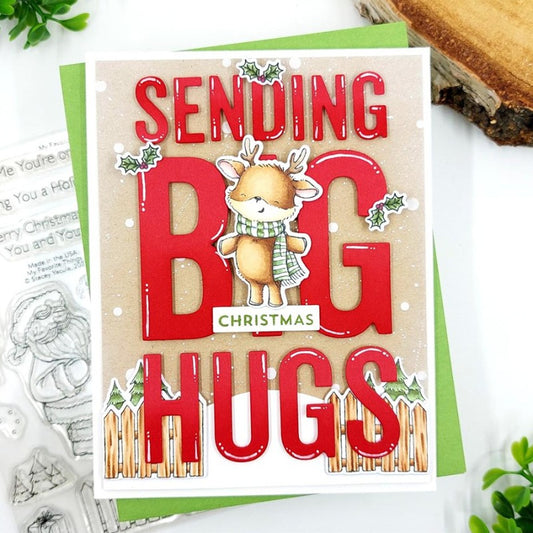 "Sending Big Hugs" Background Board Cutting Dies