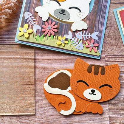 Cute Cat Meow Pocket Metal Cutting Dies