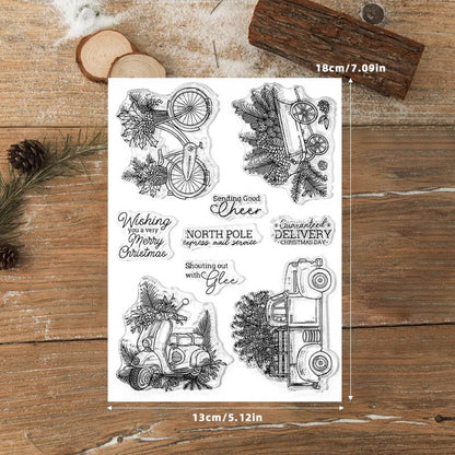 Christmas Tree Leaves Car Bike Clear Stamps