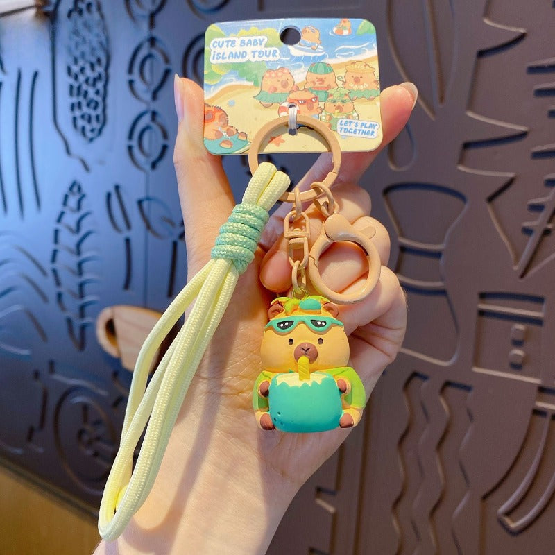 Cute Dolphin Island Vacation Series Keychain