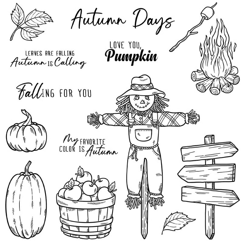 Fall Harvest Pumpkin Scarecrow Dies & Stamps Set