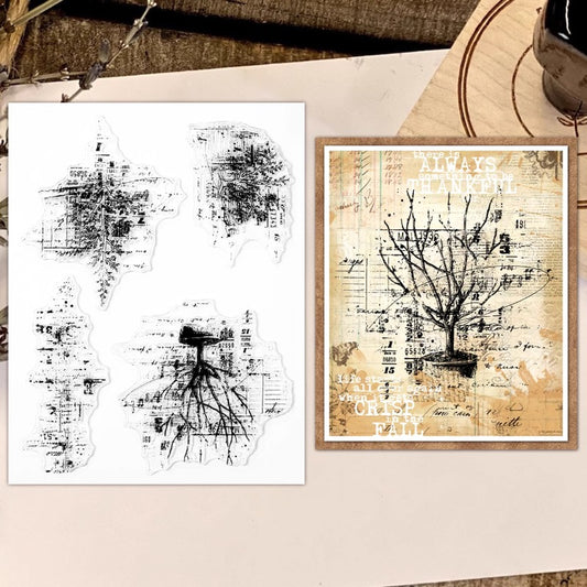 Vintage Autumn Tree Branches Clear Stamps