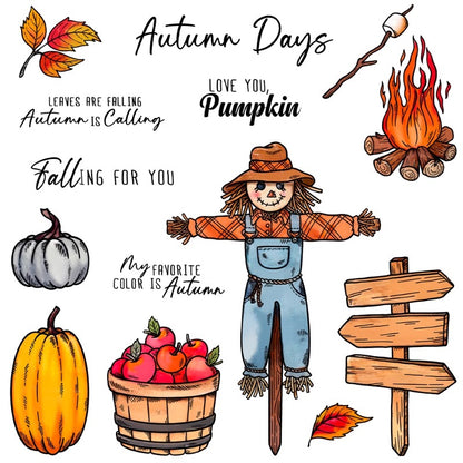 Fall Harvest Pumpkin Scarecrow Dies & Stamps Set