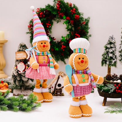 Christmas Stretchable Legs Gingerbread Man Doll Ornaments