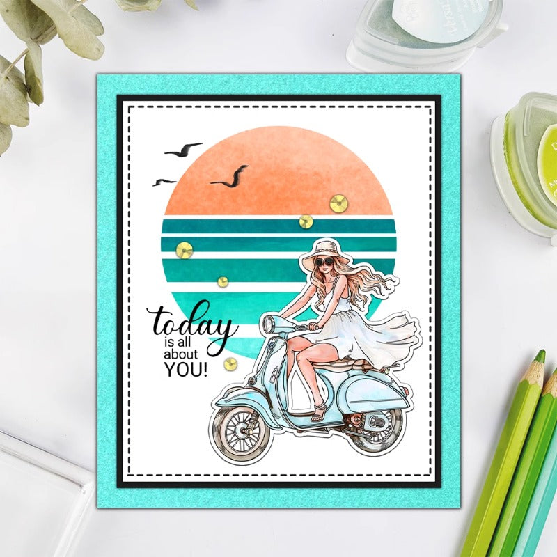 Women's Summer Vacation Clear Stamps