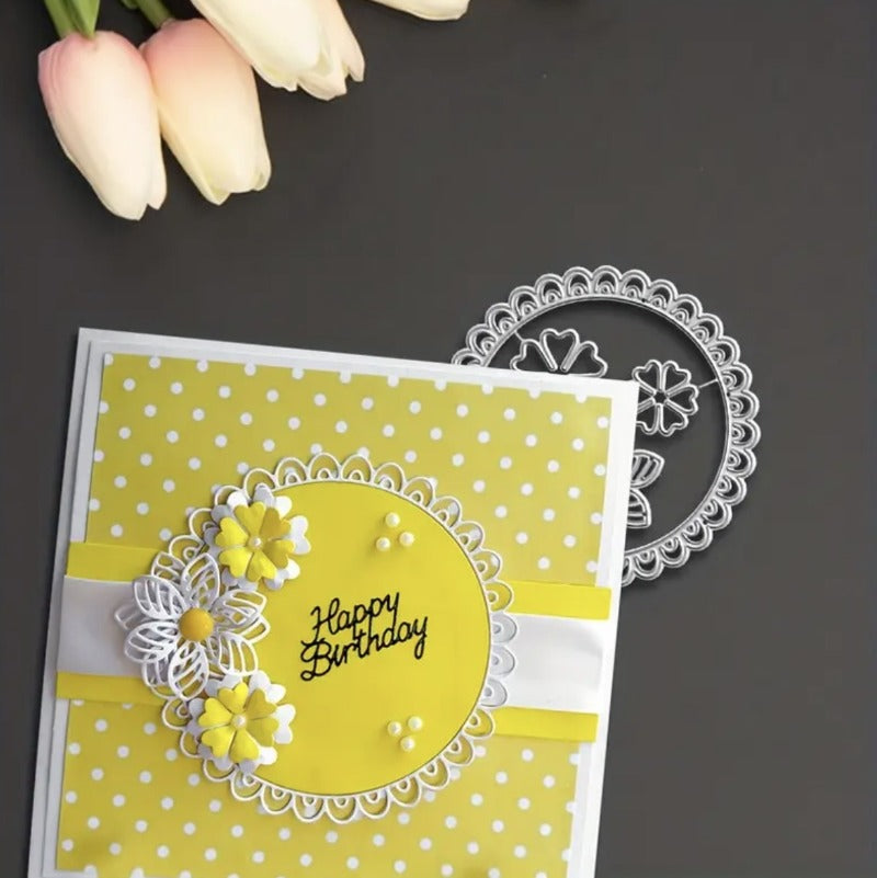 Lace-Trimmed Circle Metal Cutting Dies