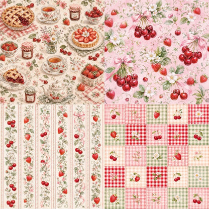 24PCS 6" Fruits Scrapbook Paper & Cardstock