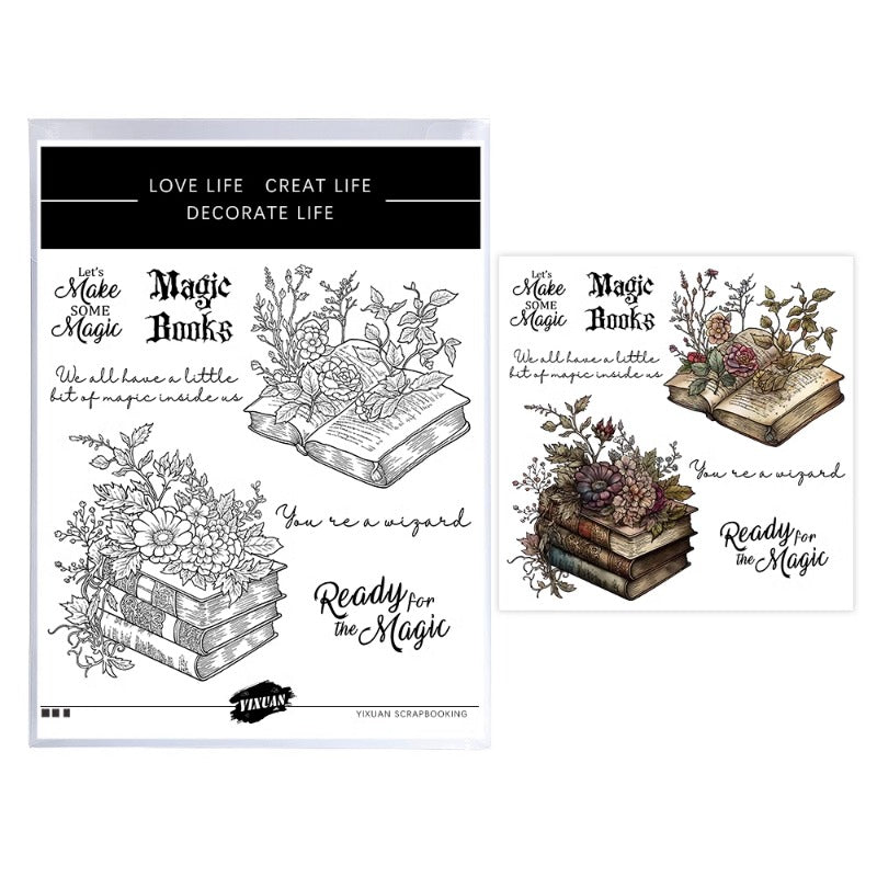 Halloween Magic Book Flowers Dies & Stamps Set