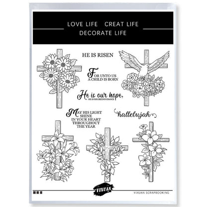 Flower Cross Clear Stamps