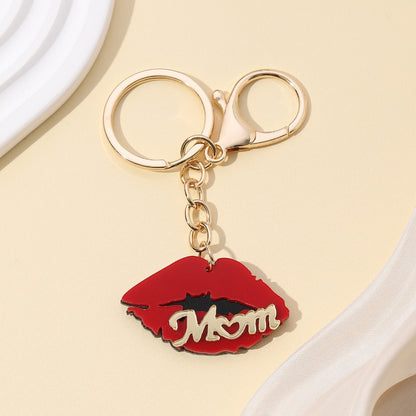 "MOM "Words & Lips Keychain