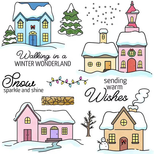 Snow House Dies & Stamps Set