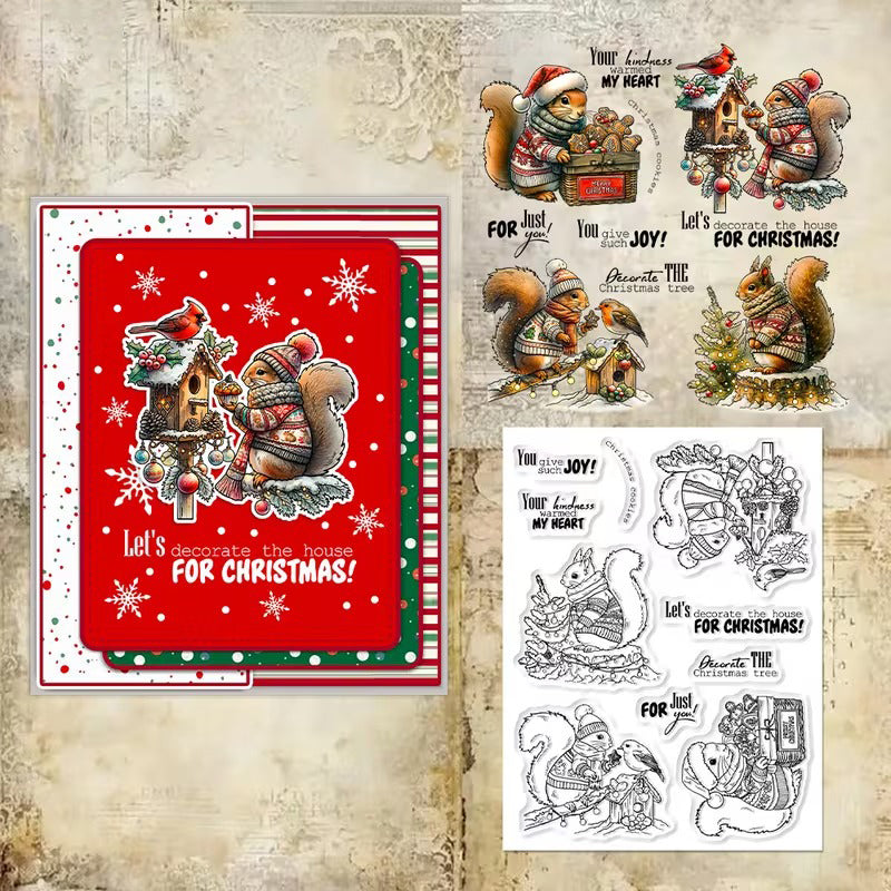 Christmas Squirrel Clear Stamps