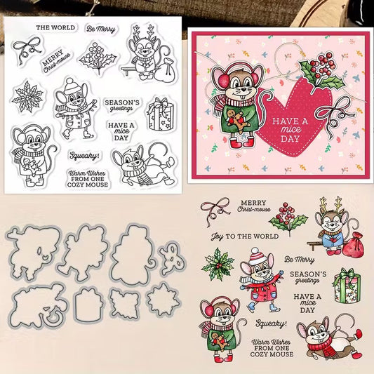 Christmas Mouse Dies & Stamps Set