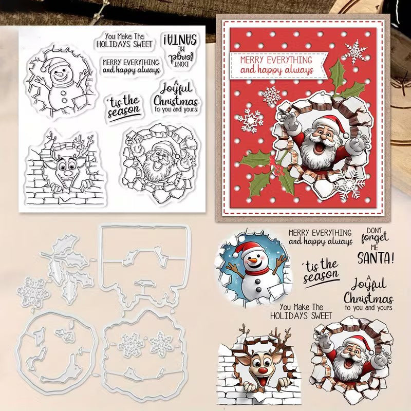 Santa Claus Snowman Elk Dies & Stamps Set