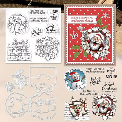 Santa Claus Snowman Elk Dies & Stamps Set