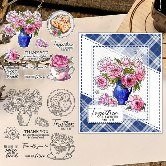 Beautiful Flowers and Cookies Clear Stamps