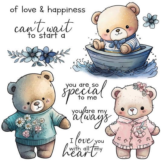 Cute Bear Dolls Dies & Stamps Set